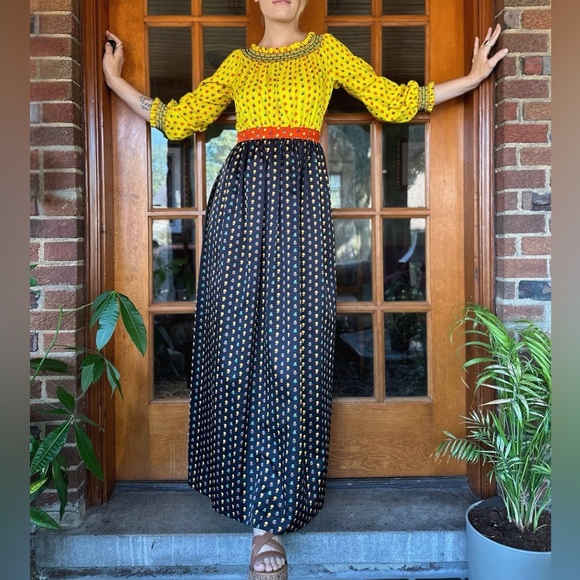 Youth Guild Dresses & Skirts - 1960s Smocked Retro Maxi Dress